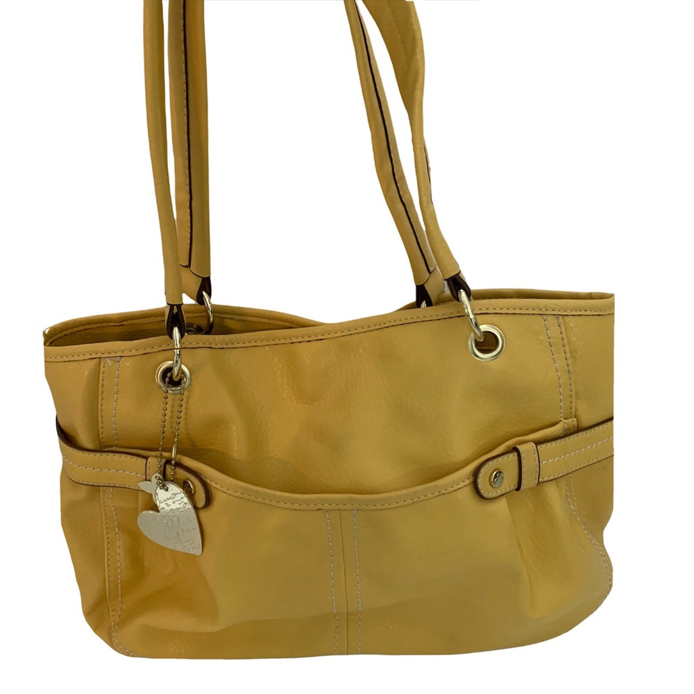 Relic Yellow Faux Leather Shoulderbag Hobo Style Compartments Goldtone Hardware